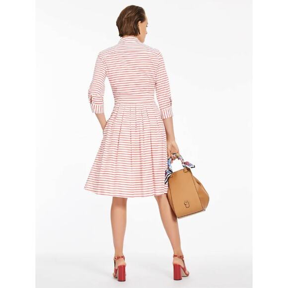 MARELLA Quiche Shirt Dress Red Stripe Print White {3C36} - Picture 2 of 9